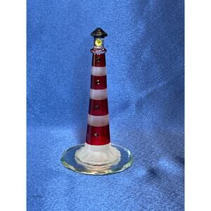 Glass Baron Red Lighthouse Accented with Swarovski Crystals